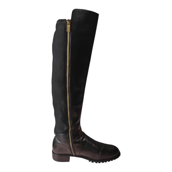 MICHAEL KORS Bryce Black Panel Leather Over The Knee Boot Size 8.5M - Picture 7 of 13